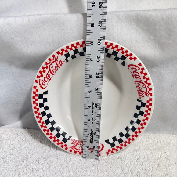 Coca-Cola Gibson Set of Four (4) 8" Bowls 1996 Retro 50's Racing Red White Black - Picture 7 of 14